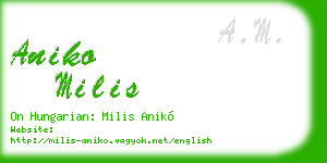 aniko milis business card
