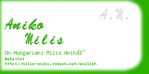 aniko milis business card